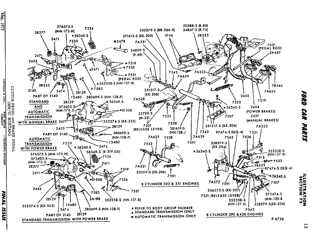70 mustang pedal assembly diagram please. - Vintage ... 1969 mach 1 wiring diagram 